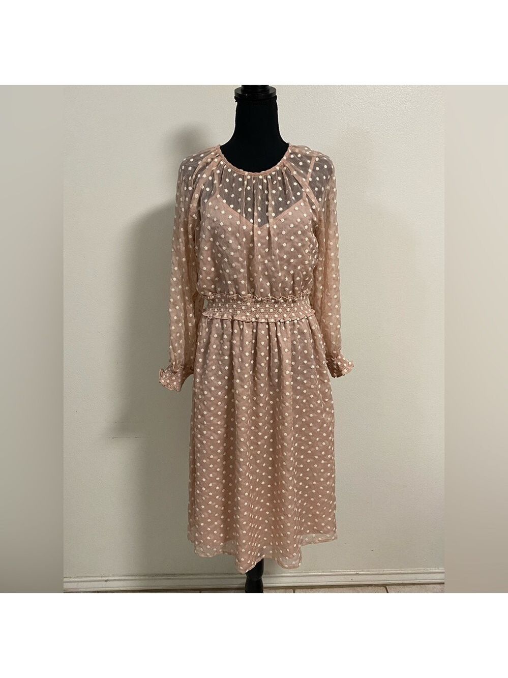 Lulus Dress Women’s Size Medium Blush Such A Wildflower Floral Midi Dress